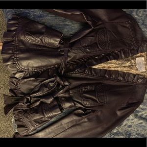 Ladies Faux Leather Purple Jacket